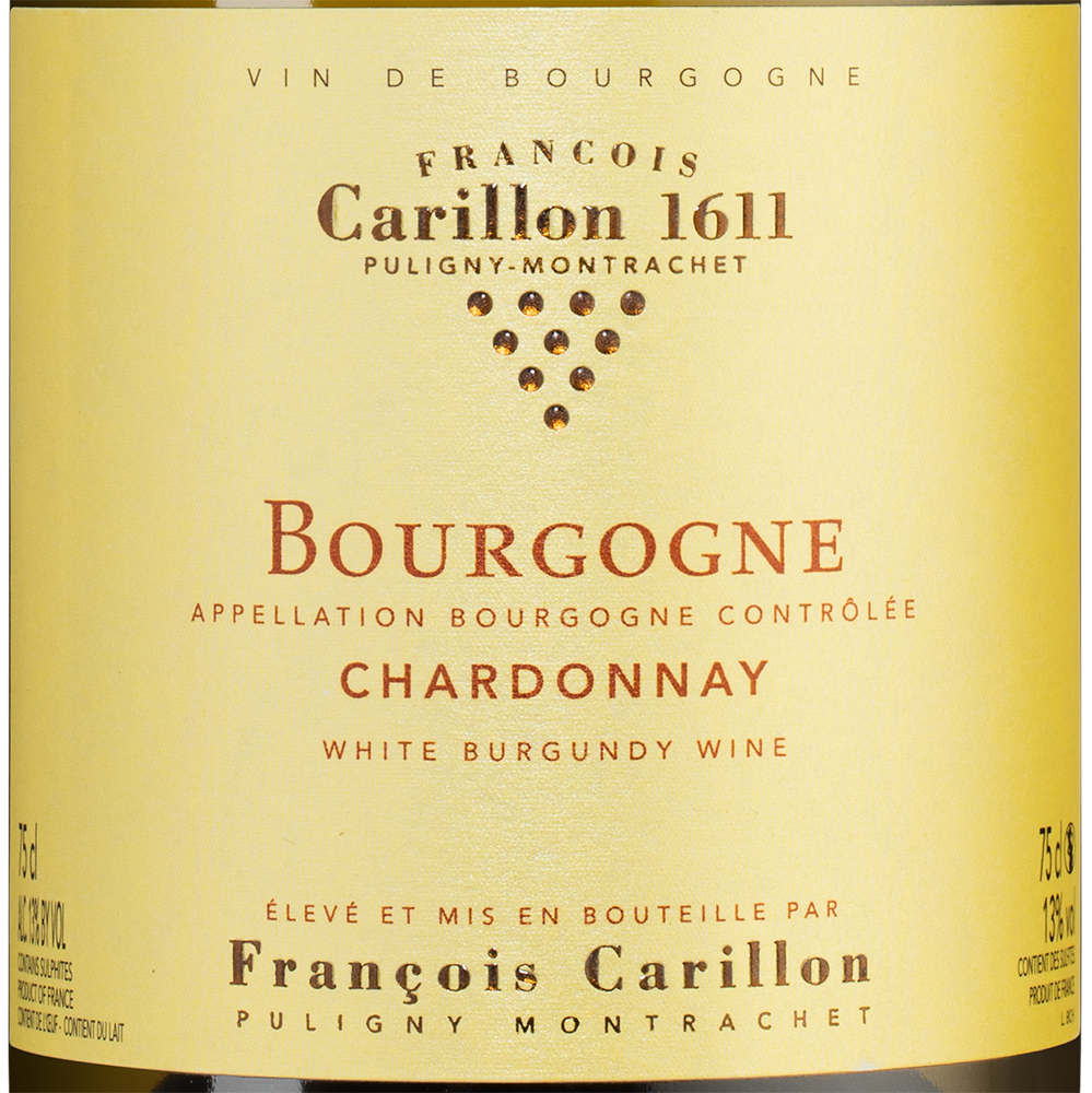 Вино Bourgogne Chardonnay, Francois Carillon, 2017, (119404), Франция, Бургундия, белое, сухое, 0.75 л, Бургонь Шардоне, цена 7790 рублей