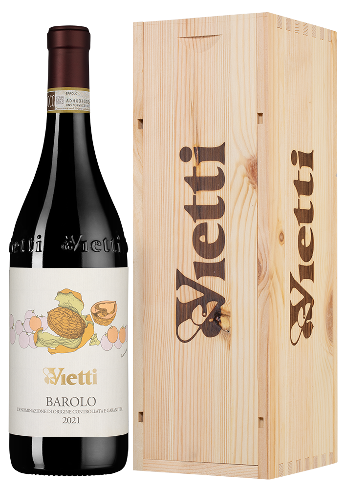 Вино Barolo в подарочной упаковке, Vietti, 2021, (155379), Италия, Пьемонт, красное, сухое, 0.75 л, Бароло, цена 23490 рублей
