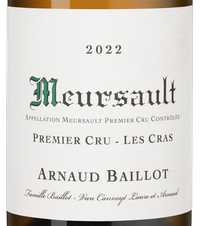 Вино Meursault Premier Cru Les Cras, (148876), белое сухое, 2022, 0.75 л, Мерсо Премье Крю Ле Кра цена 39990 рублей