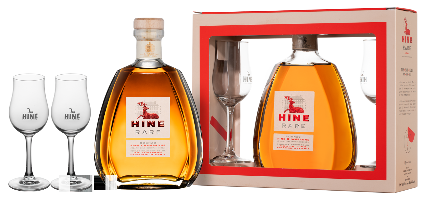 Коньяк Rare Fine Champagne VSOP в подарочной упаковке с 2-мя бокалами, (158689), Франция, Коньяк, 0.7 л, Рар Фин Шампань VSOP, цена 10868 рублей