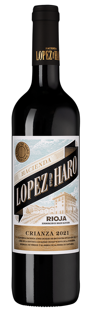 Вино Hacienda Lopez de Haro Crianza, 2021, (150796), Испания, Риоха, красное, сухое, 0.75 л, Риоха Крианса, цена 1868 рублей