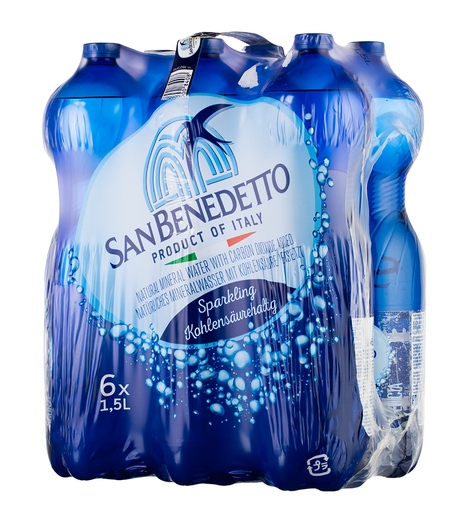 Вода газированная San Benedetto (6 шт.), 1.5л, (95273), Италия, Венето, пластик, 1.5 л, Сан Бенедетто (газированная), цена 2370 рублей