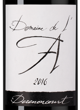 Вино Domaine de l'A, (137426), красное сухое, 2016 г., 0.75 л, Домен де л'А цена 8490 рублей