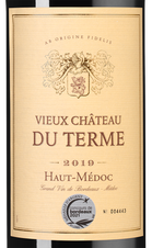 Вино Vieux Chateau du Terme, (130269), красное сухое, 2019 г., 0.75 л, Вьё Шато дю Терм цена 2290 рублей