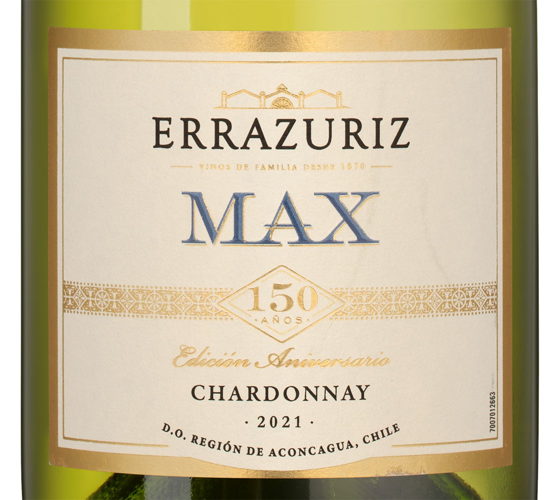 Вино Max Reserva Chardonnay, Errazuriz, 2021, (138939), Чили, Аконкагуа, белое, сухое, 0.75 л, Макс Ресерва Шардоне, цена 3790 рублей