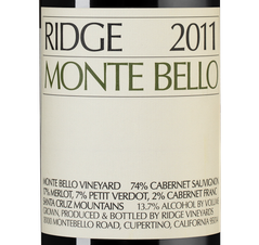 Вино Monte Bello , (129134), красное сухое, 2011 г., 0.75 л, Монте Белло цена 84990 рублей