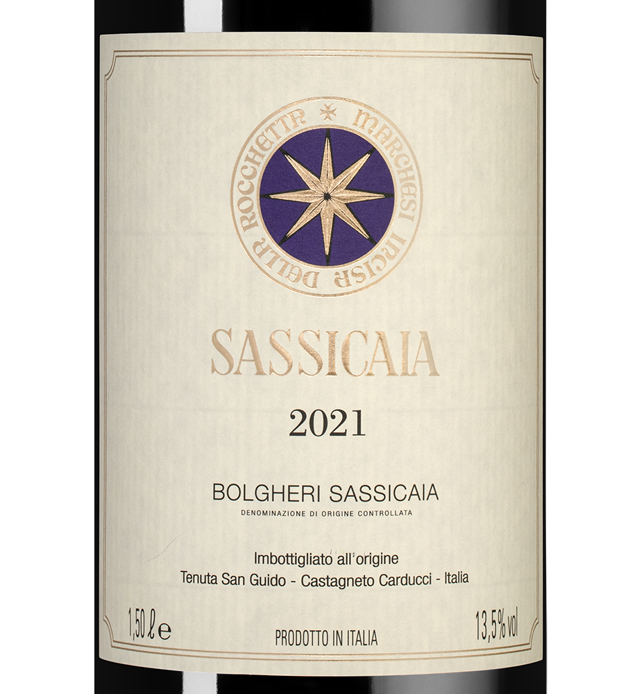 Вино Sassicaia, Tenuta San Guido, 2021, 1.5л, (147123), Италия, Тоскана, красное, сухое, 1.5 л, Сассикайя, цена 299990 рублей