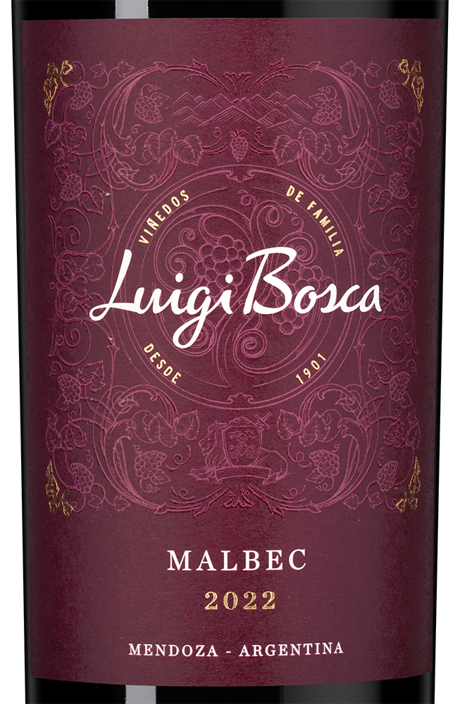 Вино Malbec, Luigi Bosca, 2022, (145430), Аргентина, Мендоса, красное, сухое, 0.75 л, Мальбек, цена 2072 рублей
