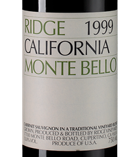 Вино Monte Bello, (107396), красное сухое, 1999 г., 0.75 л, Монте Белло цена 87490 рублей