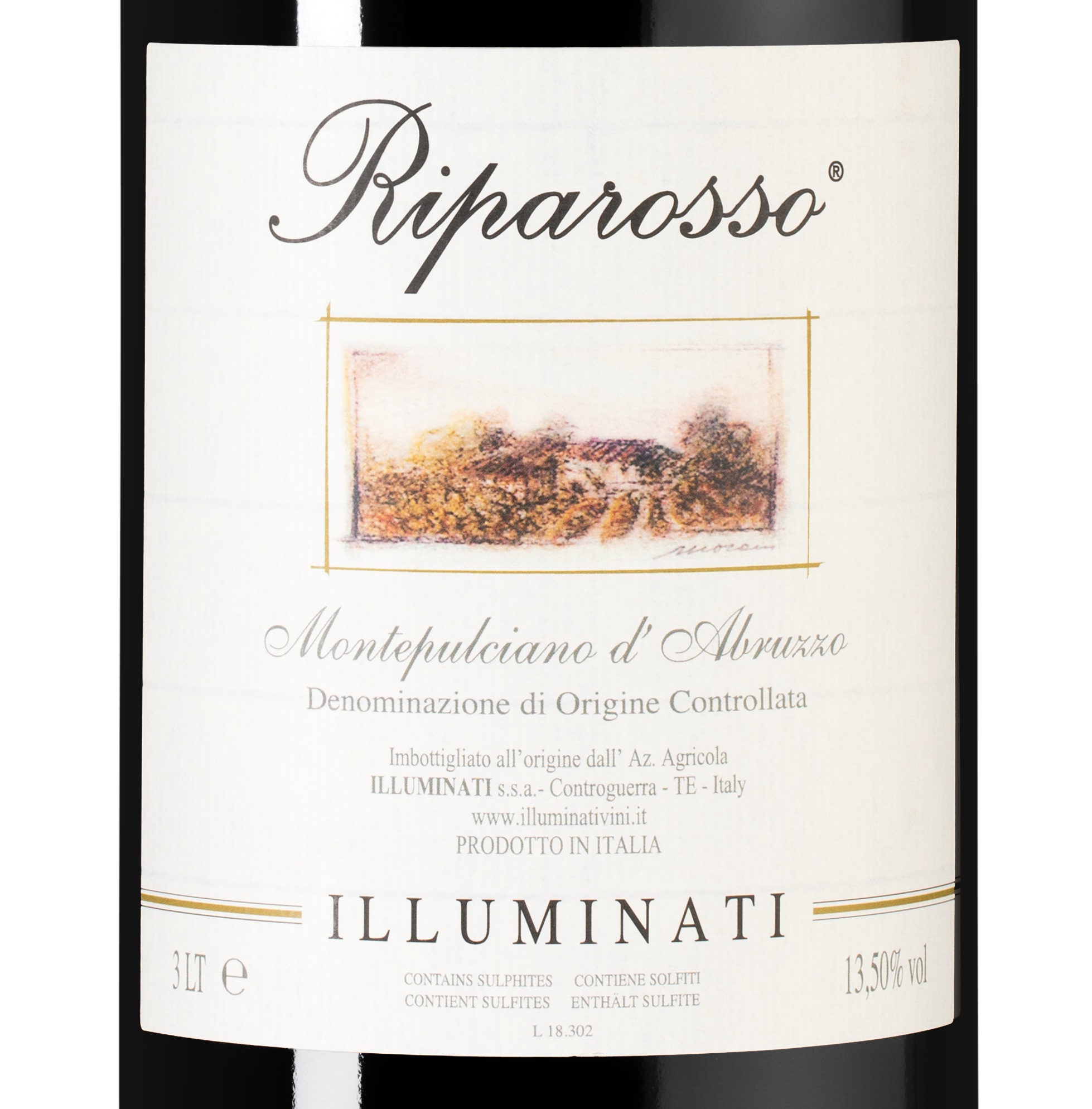 Вино Riparosso Montepulciano d'Abruzzo в подарочной упаковке, Dino Illuminati, 2022, 3л, (151429), Италия, Абруццо, красное, сухое, 3 л, Монтепульчано д'Абруццо Рипароссо, цена 14490 рублей