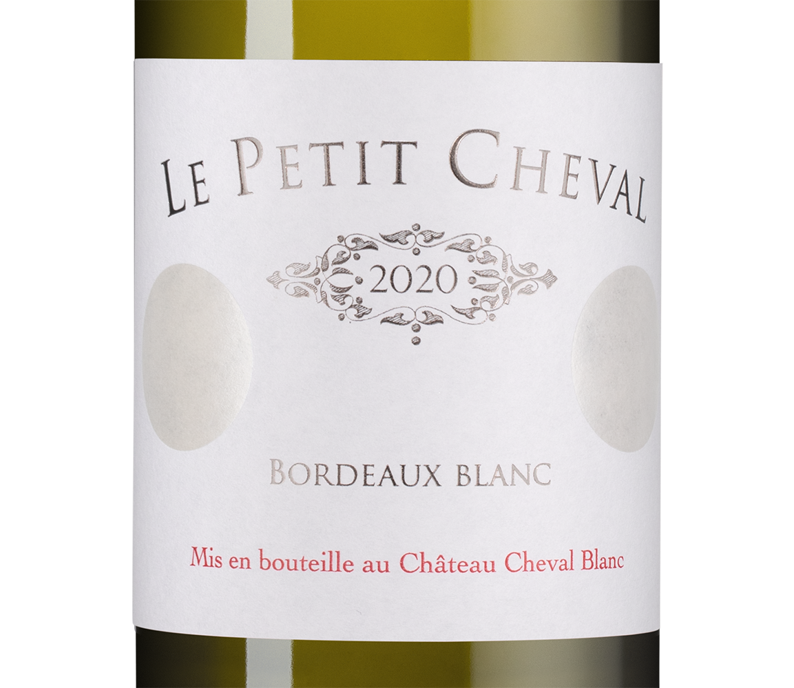 Вино Le Petit Cheval Blanc, Chateau Cheval Blanc, 2020, (151406), Франция, Бордо, белое, сухое, 0.75 л, Ле Пти Шваль Блан, цена 46490 рублей
