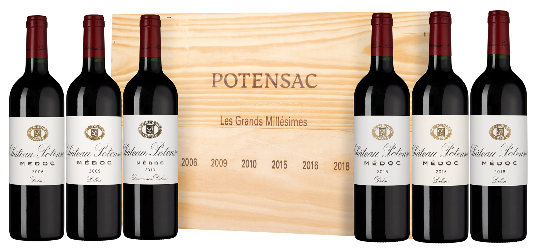 Вино в подарочном наборе Chateau Potensac, (153969), Франция, Бордо, 0.75 л, Набор вин: Шато Потенсак, цена 74990 рублей