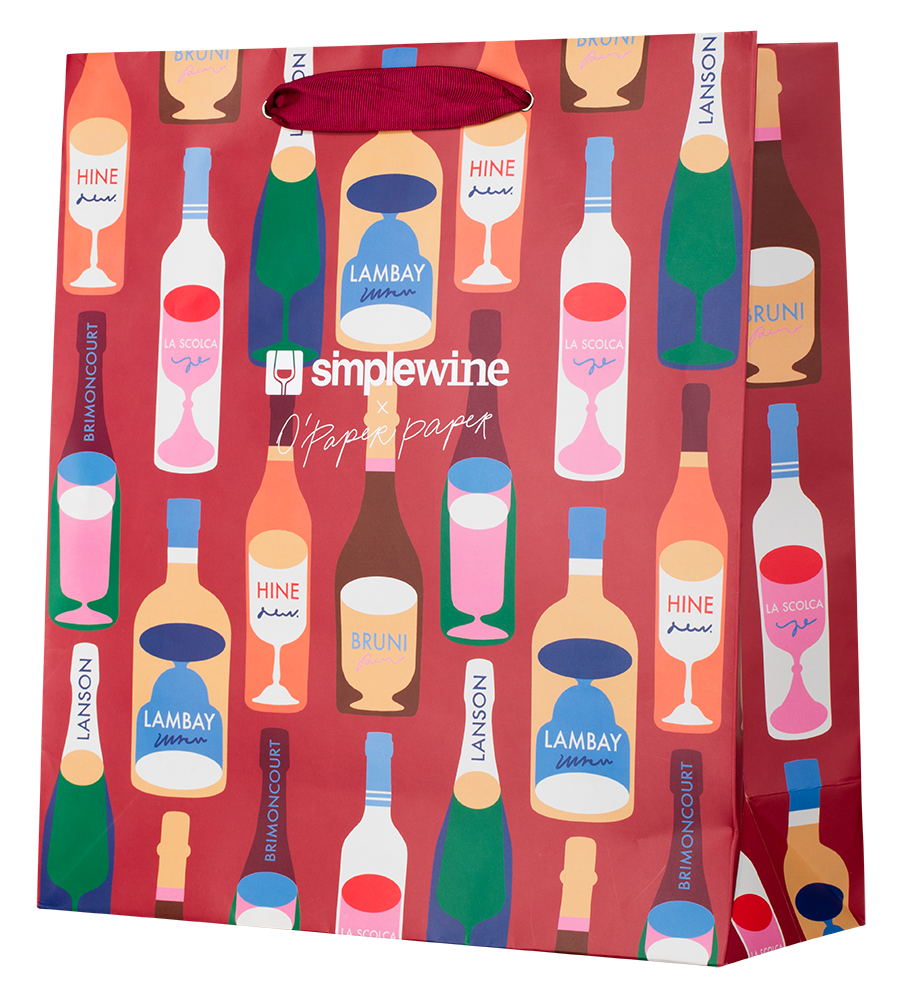 Пакет подарочный бордовый большой SimpleWine x O Paper Paper, (159850), Россия, Пакет SW O Paper 350*320*120 мм бордо, цена 390 рублей