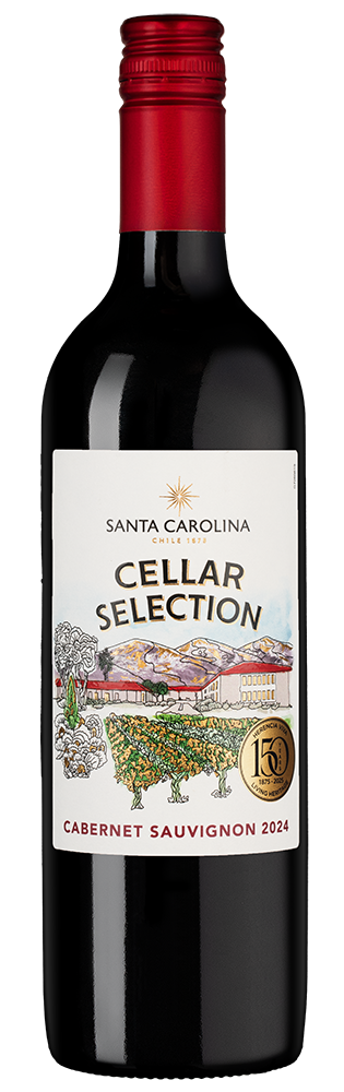 Вино Cellar Selection Cabernet Sauvignon, Santa Carolina, 2024, (153269), Чили, Центральная Долина, красное, полусухое, 0.75 л, Селлар Селекшн Каберне Совиньон, цена 1190 рублей