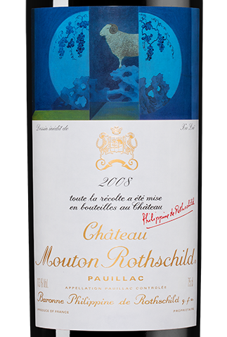 Вино Chateau Mouton Rothschild (Pauillac), 2008, (156817), Франция, Бордо, красное, сухое, 0.75 л, Шато Мутон Ротшильд, цена 234990 рублей