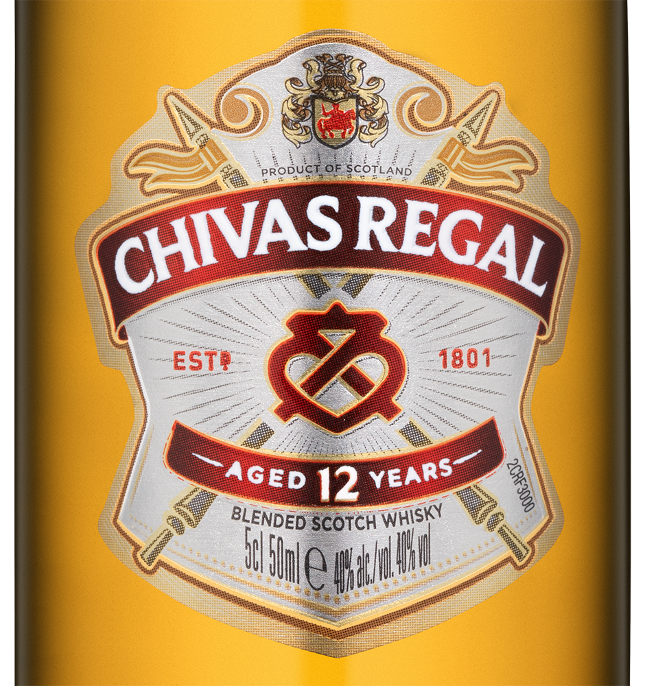 Виски Chivas Regal 12 Years Old, 0.05л, (148323), Шотландия, 0.05 л, Чивас Ригал 12 Лет, цена 590 рублей
