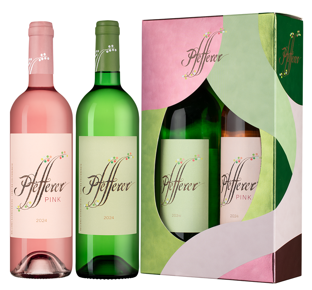 Вино Pfefferer + Pfefferer Pink в подарочной упаковке, Colterenzio, (160513), Италия, Трентино-Альто Адидже, 0.75 л, Набор вин: Дуэт Пфефферер, цена 6290 рублей