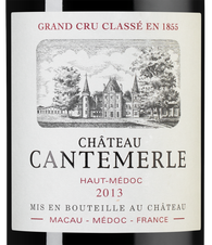 Вино Chateau Cantemerle (Haut-Medoc), (108660), красное сухое, 2013, 0.75 л, Шато Кантмерль цена 6190 рублей