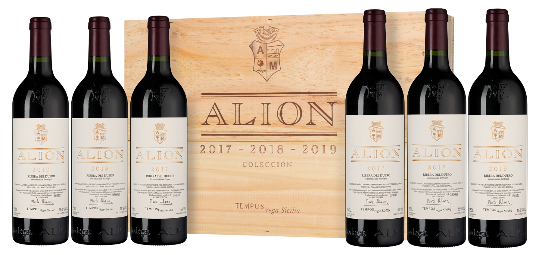 Вино в подарочном сете Alion 2017- 2019, Bodegas Alion, (147939), Испания, Кастилия и Леон, 0.75 л, Набор вин: Алион 2017- 2019, цена 189990 рублей