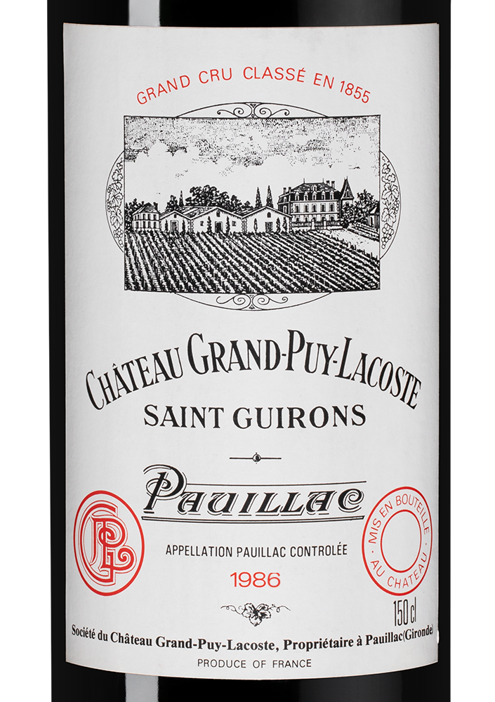 Вино Chateau Grand-Puy-Lacoste (Pauillac), 1986, 1.5л, (152515), Франция, Бордо, красное, сухое, 1.5 л, Шато Гран-Пюи-Лакост, цена 174990 рублей