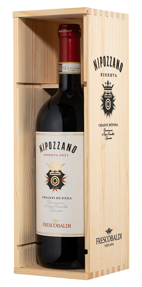 Вино Nipozzano Chianti Rufina Riserva в подарочной упаковке, Frescobaldi, 2021, 1.5л, (148369), Италия, Тоскана, красное, сухое, 1.5 л, Нипоццано Кьянти Руфина Ризерва, цена 12990 рублей