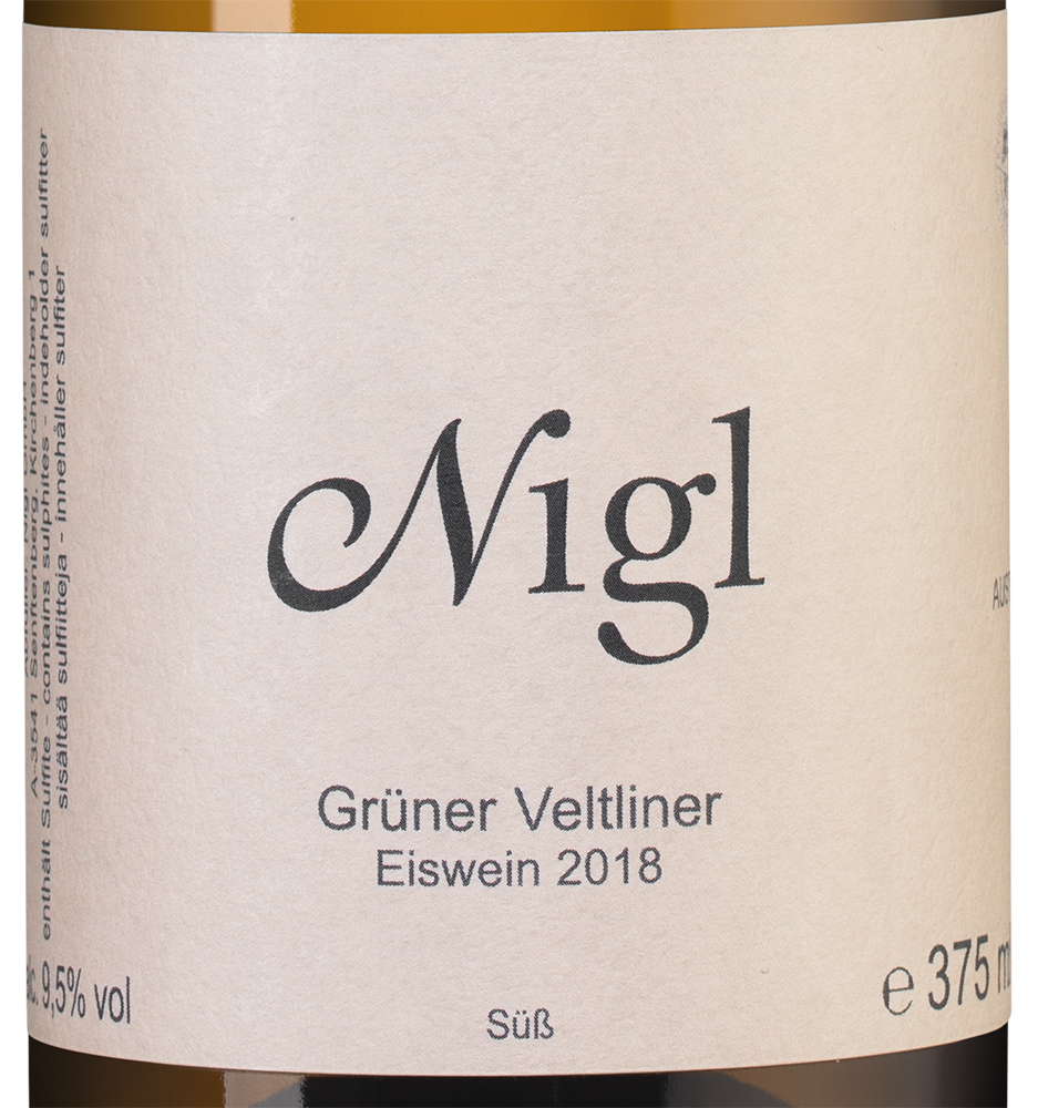 Вино Gruner Veltliner Eiswein, Nigl, 2018, 0.375л, (133754), Австрия, Нижняя Австрия, белое, сладкое, 0.375 л, Грюнер Вельтлинер Айсвайн, цена 8990 рублей
