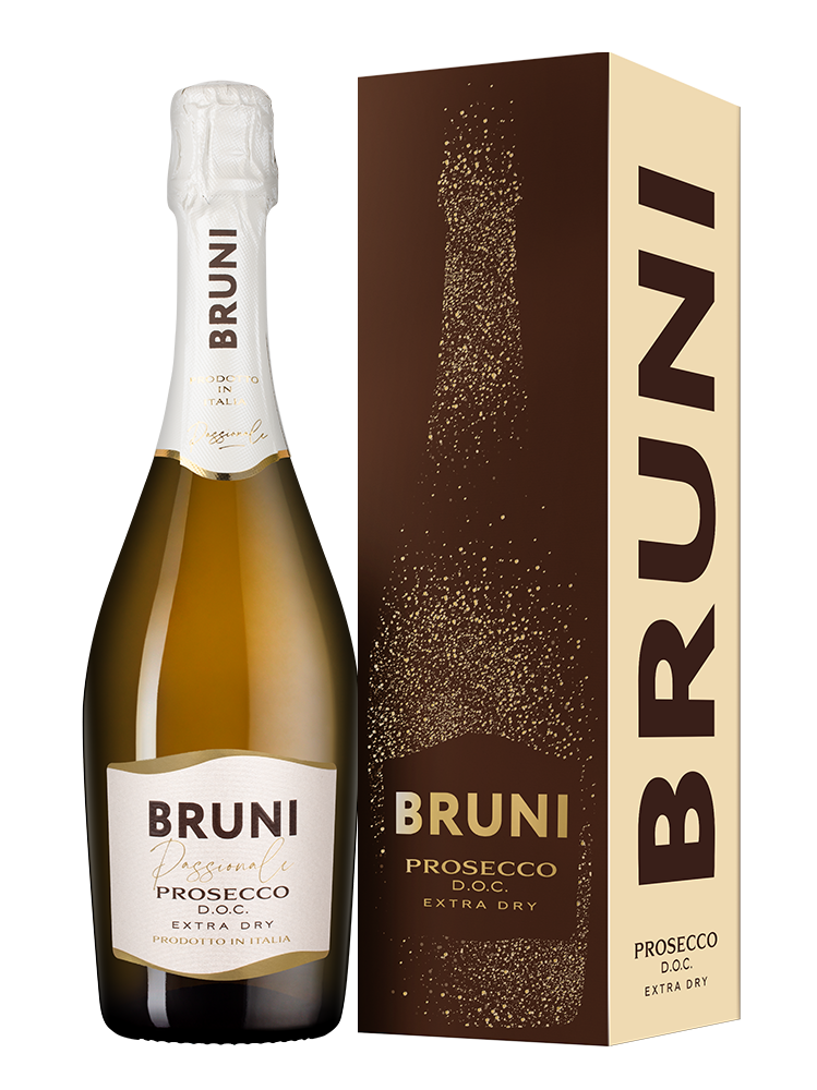 Игристое вино Bruni Prosecco Extra Dry в подарочной упаковке, (152453), Италия, Венето, белое, брют, 0.75 л, Просекко Экстра Драй, цена 2640 рублей