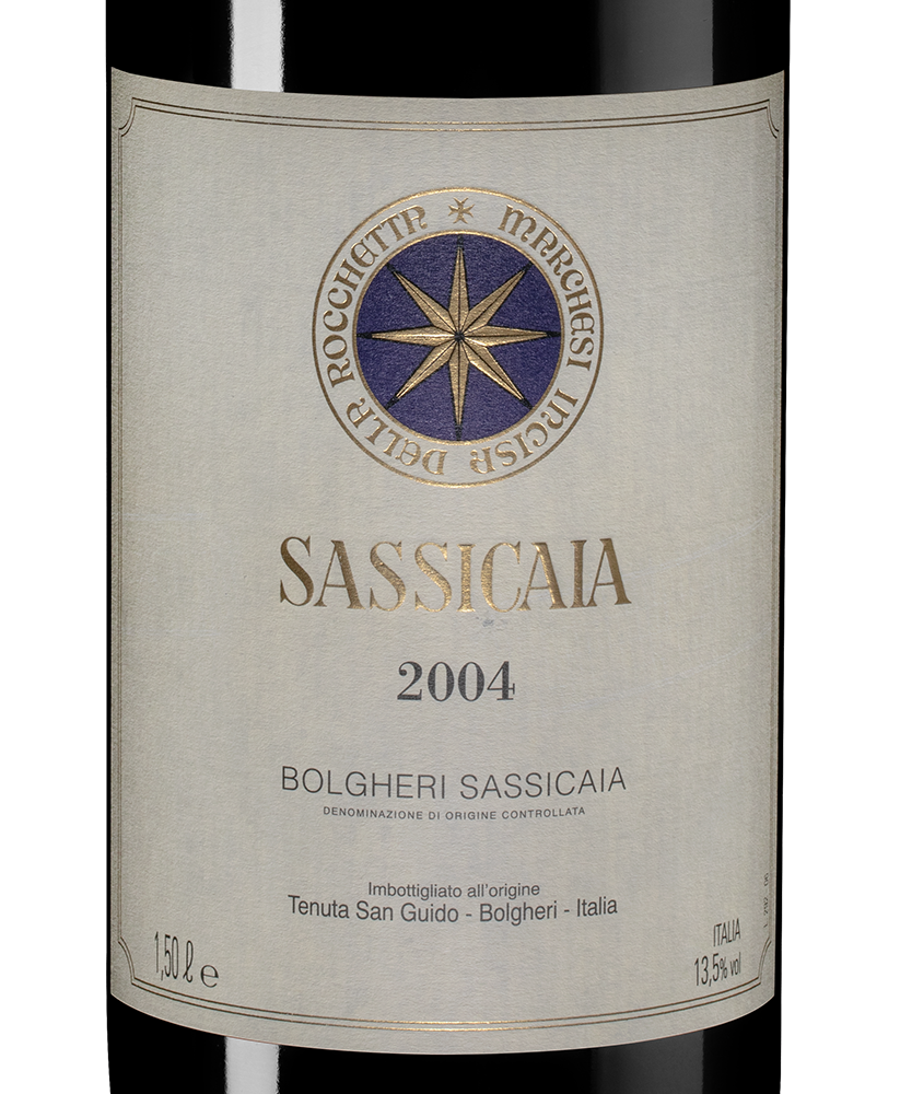 Вино Sassicaia, Tenuta San Guido, 2004, 1.5л, (96844), Италия, Тоскана, красное, сухое, 1.5 л, Сассикайя, цена 424990 рублей