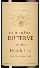 Вино Vieux Chateau du Terme, (139119), красное сухое, 2020 г., 0.75 л, Вьё Шато дю Терм цена 2290 рублей