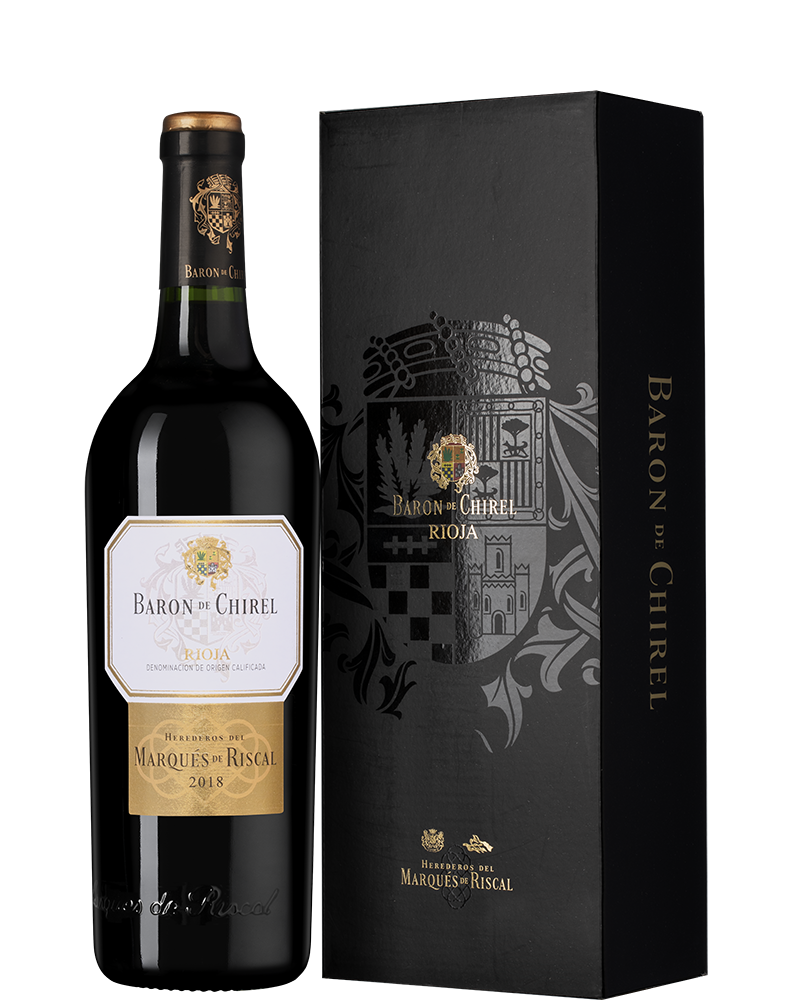 Вино Baron de Chirel Reserva в подарочной упаковке, Marques de Riscal, 2018, (144666), Испания, Риоха, красное, сухое, 0.75 л, Риоха Барон де Чирель Ресерва, цена 31490 рублей