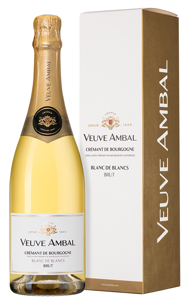 Игристое вино Cremant de Bourgogne Blanc de Blanc Brut в подарочной упаковке, Veuve Ambal, (148812), Франция, Бургундия, белое, брют, 0.75 л, Креман де Бургонь Блан де Блан Брют, цена 4690 рублей