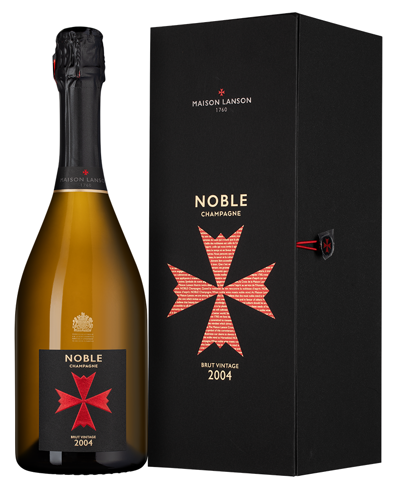 Шампанское Noble Champagne Brut в подарочной упаковке, Lanson, 2004, (141809), Франция, Шампань, белое, брют, 0.75 л, Нобль Шампань Брют, цена 59990 рублей