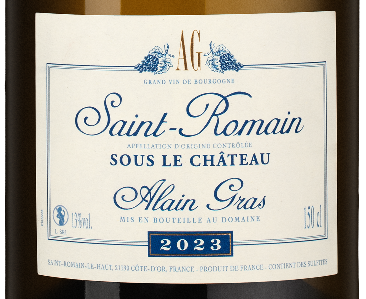 Вино Saint-Romain Blanc, Domaine Alain Gras, 2023, 1.5л, (155278), Франция, Бургундия, белое, сухое, 1.5 л, Сен-Ромен Блан, цена 32490 рублей