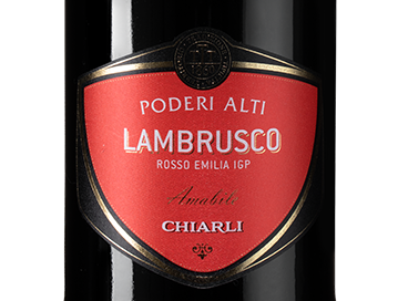 Шипучее вино Lambrusco dell'Emilia Rosso Poderi Alti, (144444), Италия, Эмилия-Романья, красное, полусладкое, 0.75 л, Ламбруско дель'Эмилия Россо Подери Альти, цена 1790 рублей