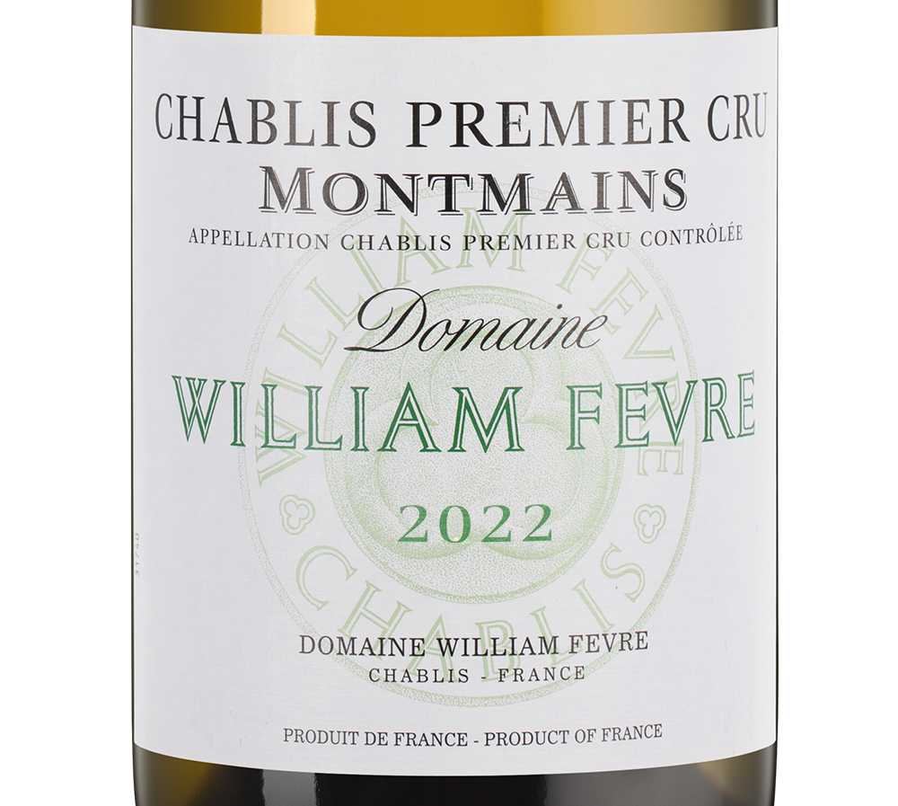 Вино Chablis Premier Cru Montmains, William Fevre, 2022, (155851), Франция, Бургундия, белое, сухое, 0.75 л, Шабли Премье Крю Монмен, цена 19990 рублей
