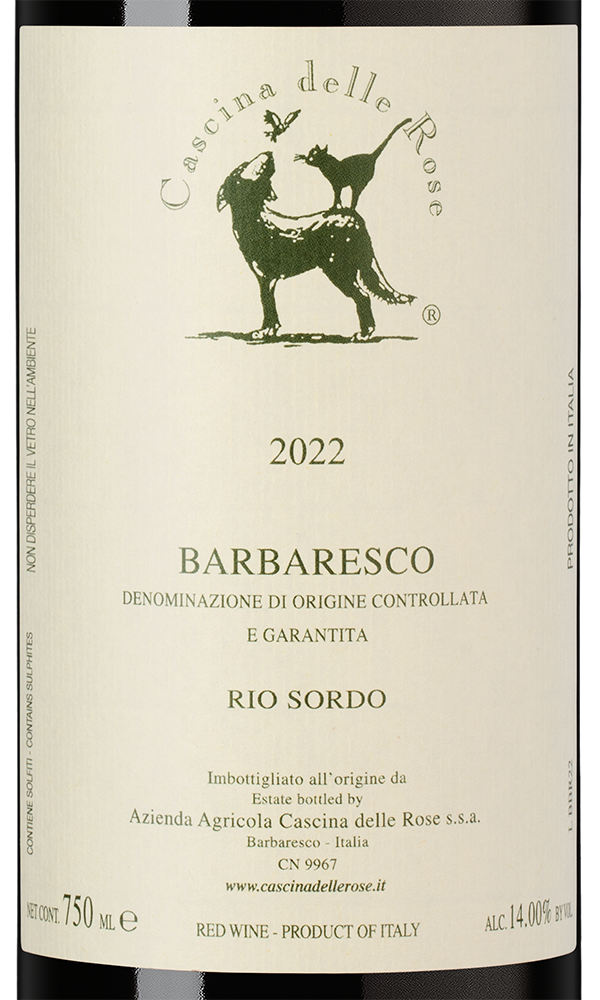 Вино Barbaresco Rio Sordo, Cascina delle Rose, 2022, (159214), Италия, Пьемонт, красное, сухое, 0.75 л, Барбареско Рио Сордо, цена 22490 рублей