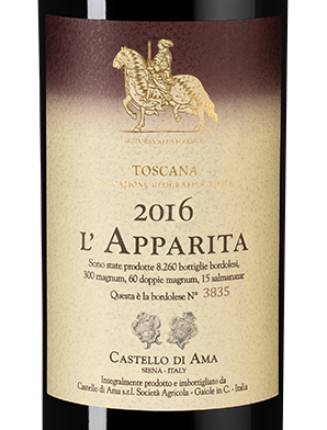 Вино L`Apparita в подарочной упаковке, Castello di Ama, 2016, (119772), Италия, Тоскана, красное, сухое, 0.75 л, Л`Аппарита, цена 82490 рублей