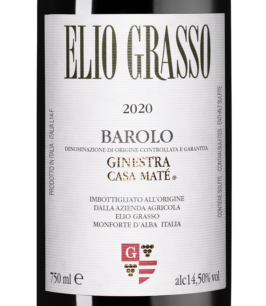 Вино Barolo Ginestra Casa Mate, Elio Grasso, 2020, (151996), Италия, Пьемонт, красное, сухое, 0.75 л, Бароло Джинестра Каза Мате, цена 31990 рублей