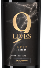 Вино 9 Lives Epic Merlot Reserve, (148355), красное сухое, 2022, 0.75 л, 9 Лайвс Эпик Мерло Резерв цена 1490 рублей