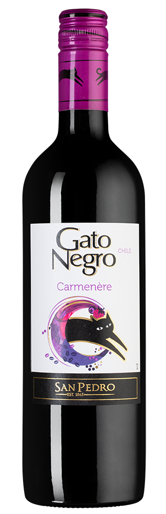Вино Gato Negro Carmenere, Vina San Pedro, 2023, (145923), Чили, Центральная Долина, красное, полусухое, 0.75 л, Гато Негро Карменер, цена 1290 рублей
