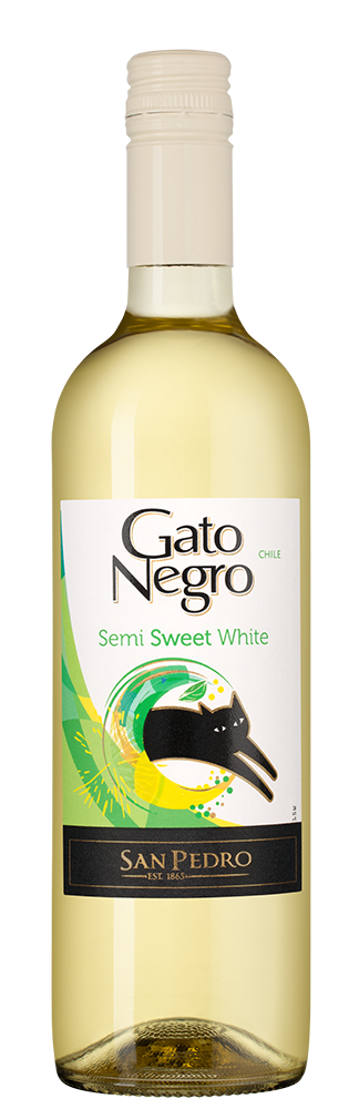 Вино Gato Negro White, Vina San Pedro, (159124), Чили, Центральная Долина, белое, полусладкое, 0.75 л, Гато Негро Уайт, цена 1190 рублей