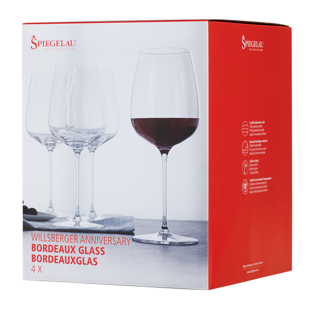 Набор из 4-х бокалов Spiegelau Willsberger Anniversary для вин Бордо, 0.635л, (129338), Германия, хрустальное стекло, 0.635 л, Бокал Виллсбергер Анниверсари для вин Бордо, цена 9160 рублей