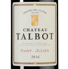 Вино Chateau Talbot, (137688), красное сухое, 2016 г., 0.75 л, Шато Тальбо цена 19990 рублей