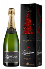 Шампанское Lanson Black Label Brut, (113934), gift box в подарочной упаковке, белое брют, 0.75 л, Блэк Лейбл Брют цена 9230 рублей
