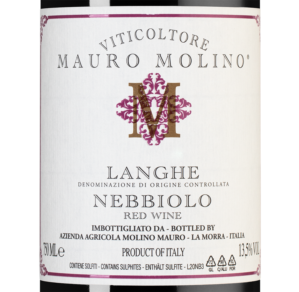 Вино Langhe Nebbiolo, Mauro Molino, 2024, (159696), Италия, Пьемонт, красное, сухое, 0.75 л, Ланге Неббиоло, цена 4690 рублей