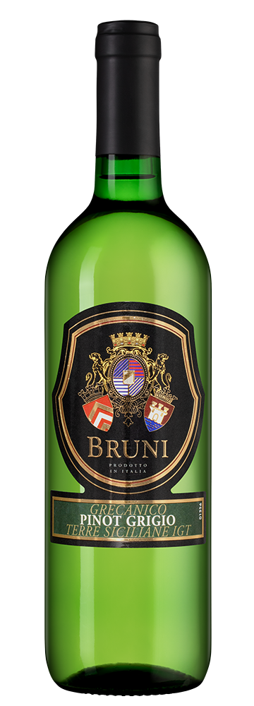 Вино Bruni Grecanico Pinot Grigio, Caviro, (158121), Италия, Сицилия, белое, полусухое, 0.75 л, Бруни Греканико Пино Гриджо, цена 1113 рублей