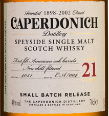Виски Caperdonich 21 Years Old  в подарочной упаковке, (127126), Шотландия, 0.7 л, Капердоних 21 год цена 41190 рублей