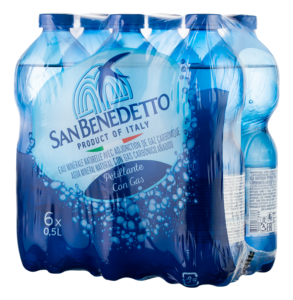 Вода газированная San Benedetto (24 шт.*0.5 л.), 0.5л, (95269), Италия, Венето, пластик, 0.5 л, Сан Бенедетто (газированная), цена 4680 рублей