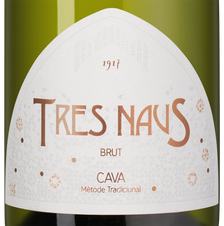 Игристое вино Tres Naus Brut, (149053), белое брют, 0.75 л, Кава Трес Наус Брют цена 2290 рублей