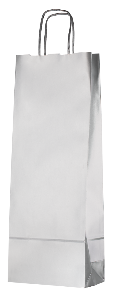 Подарочный пакет для 1 бутылки (серебристый), (105647), Италия, Бумага, Подарочный пакет серебристый на одну бутылку, цена 190 рублей